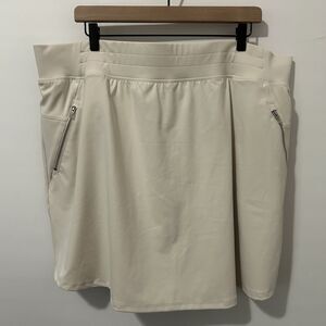 LIVI Active Skort Skirt Womens Plus 22/24 Tennis Pockets Athletic Cream NWT